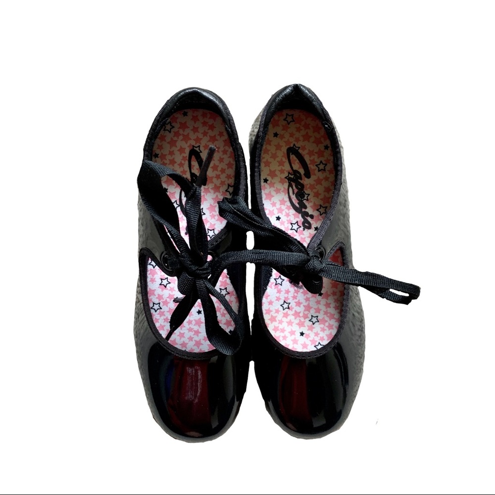 Little Girl Black Tap Dance Shoes